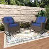 YARDSIGHT Outdoor Rocking  Rattan Chair Set with Removable Cushions & Coffee Table - 2 of 4