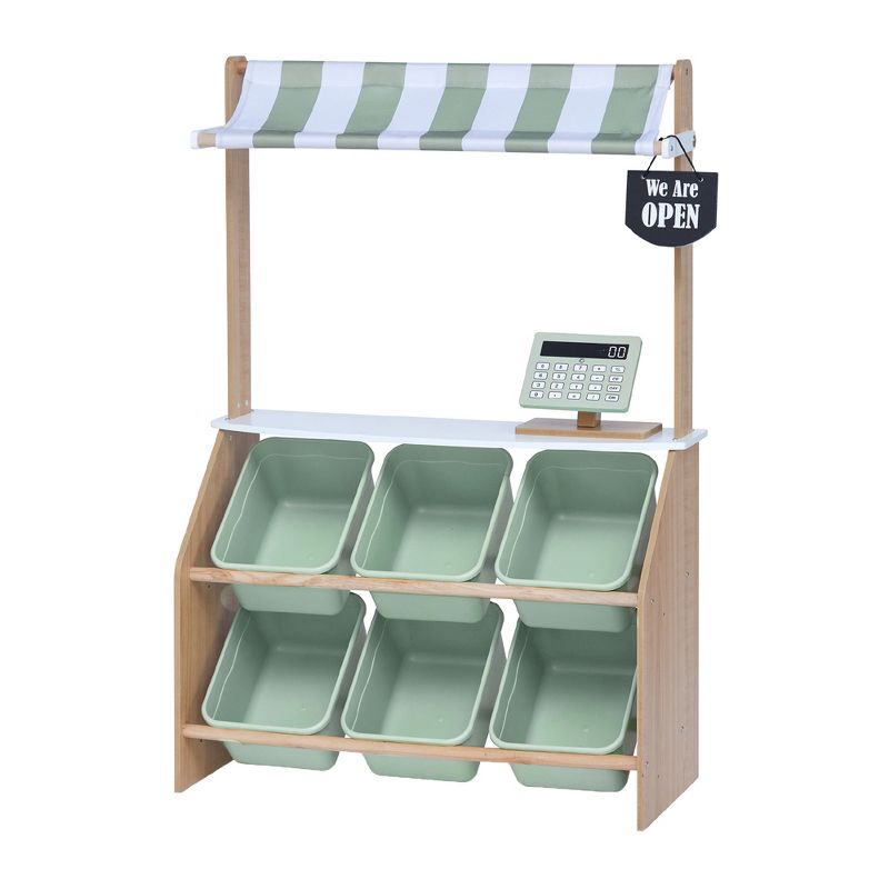 Teamson Kids - Little Helper Market Play Stand Play Kitchen - Olive Green, 1 of 14