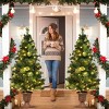 Tangkula 5'Warm White Lighting Christmas Entrance Tree Doorway Pre-Lit Decoration w/ 100 LED Lights Berries Pine Cones - 3 of 4