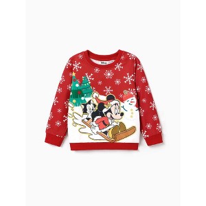 Disney Mickey Mouse & Friends Kids Unisex Christmas Holiday Pullover Sweatshirts - 1 of 4