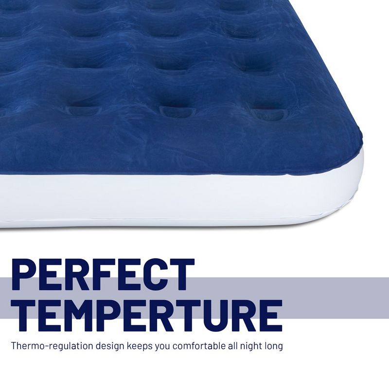 Continental Sleep 9" Inflatable Air Mattress, Comfort Coil Technology and High Capacity Pump, Good for Camping, Home and Portable Travel, Blue, 30"., 4 of 6