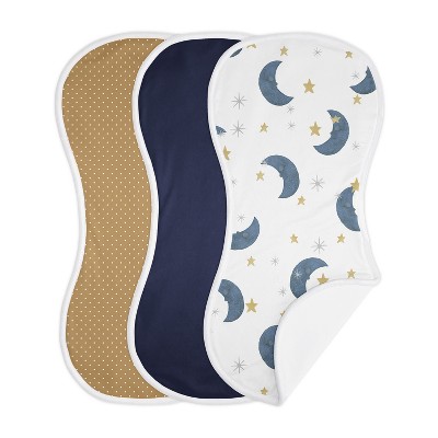 Image of Sweet Jojo Designs Boy, Girl, Unisex/Gender Neutral Baby Burp Cloths Moon Bear Multicolor 3pc
