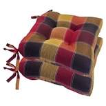 Allspice Harris Plaid Woven Plaid Chair Pads with Tiebacks (Set Of 4) - Essentials