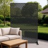 Metal Privacy Screen Outdoor 71"x47", Freestanding Decorative Privacy Fence Panel for Patio, Balcony, Deck, Garden, Indoor, Black Rustic - 3 of 4