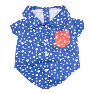 The Worthy Dog Stars Print Button Up Look Pet Shirt - 1 of 3