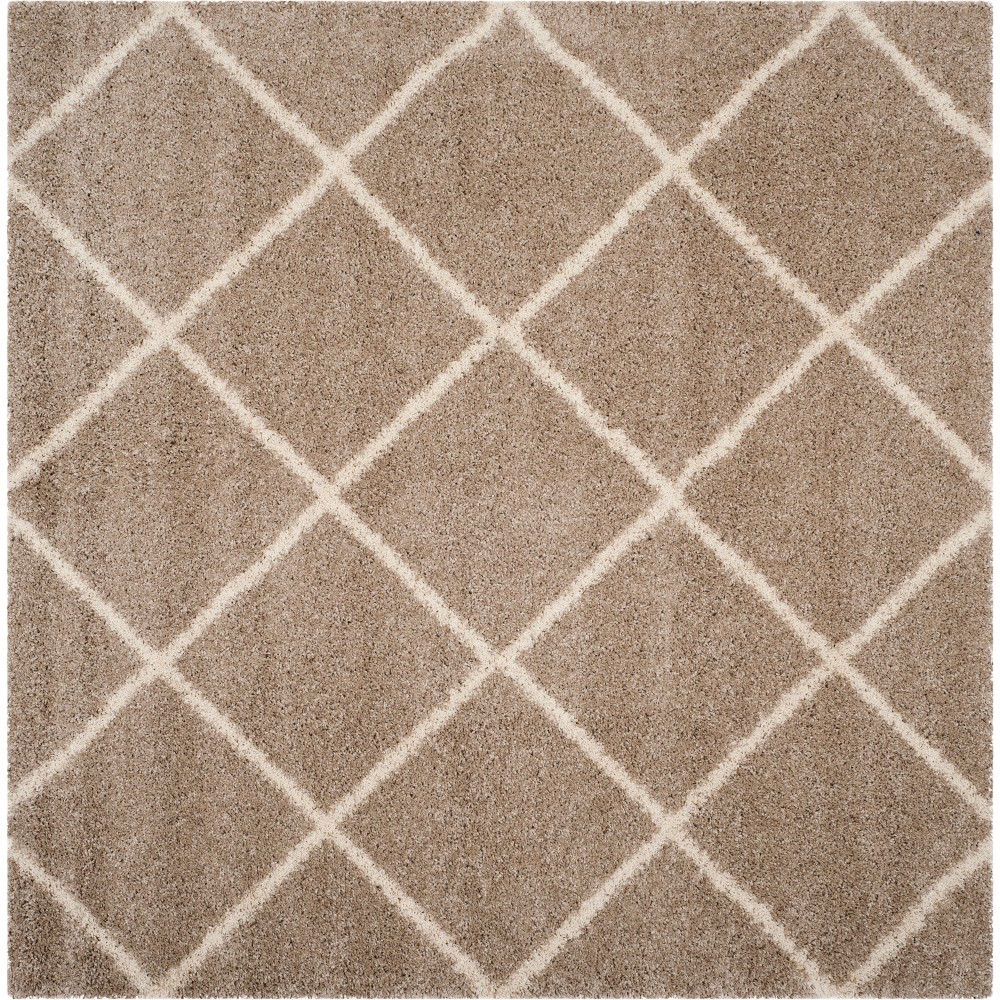 7'X7' Hudson Shag Square Area Rug Beige/Ivory - Safavieh