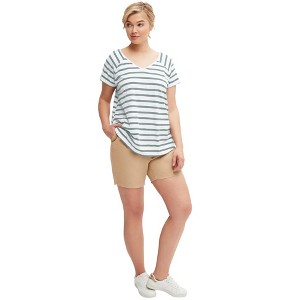 ellos Plus Size Rounded V-Neck Tee - 1 of 4