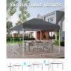 10x10 Pop Up Canopy Tent, Outdoor Canopy Tent with 3 Adjustable Height, 4 Sandbags & Carrying Bag for Camping, Parties,Outdoor Events - Gray - 4 of 4
