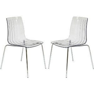 LeisureMod Ralph Modern Acrylic Dining Side Chair with Chrome Legs - 1 of 4