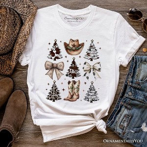 Western Christmas Coquette Tree T-Shirt, Country Holiday Cowboy Tee | OrnamentallyYou - 1 of 4