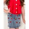 Sweet Strawberry Top and Denim Skirt Set Mia Belle Girls - 3 of 4