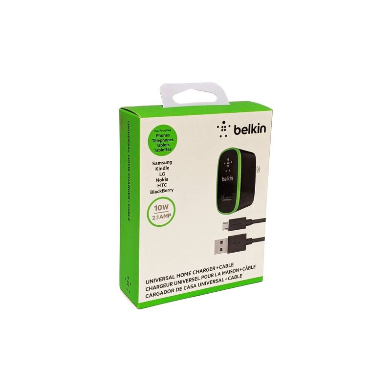 Belkin 2.1A Wall Charger with Micro USB ChargeSync Cable for Most Mobile Devices - Black, 1 of 4