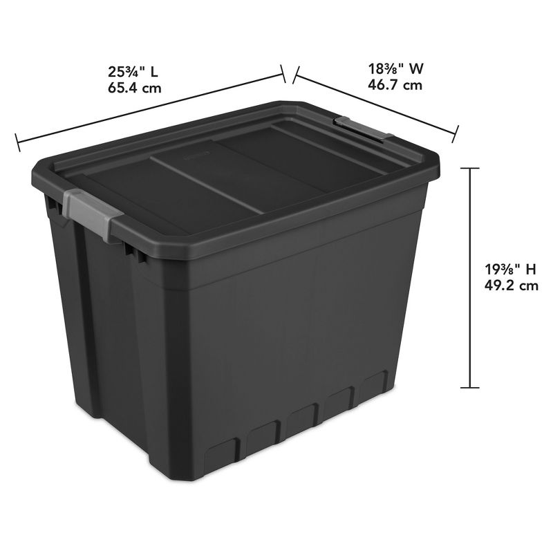 Sterilite Storage System Solution with 27 Gallon Heavy Duty Stackable Storage Box Container Totes with Grey Latching Lid for Home Organization, 5 of 7
