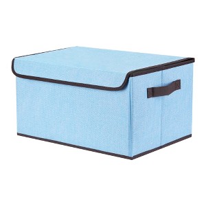 REGALWOVEN Fabric Collapsible Storage Bin Cube with Handles and Lid for Shelves Closet - 1 of 4