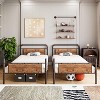 Metal Twin-over-Twin Bunk Bed, Heavy-Duty Industrial Frame with Safety Guardrails & Ladder, Convertible into Two Twin Beds, Brown - 4 of 4