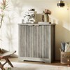 Fluted Cabinet with Storage, 2 Doors Accent Sideboard Buffet, Modern Credenza with Adjustable Shelves - 4 of 4