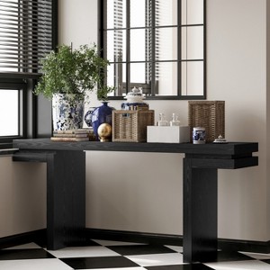 Grungis Extra Wide Real Wood Veneered Console Table,Minimalist Entryway Table for Entryway Living Room Hallway - 1 of 4