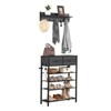 4-tier Shoe Rack with 2 Drawers, Shoes Storage Rack One Set Hallway Show Rack With Storage and Hooks for Home Entry Way - 3 of 4