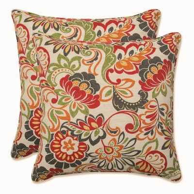 Zoe Floral 2pc Outdoor Throw Pillows - Pillow Perfect
