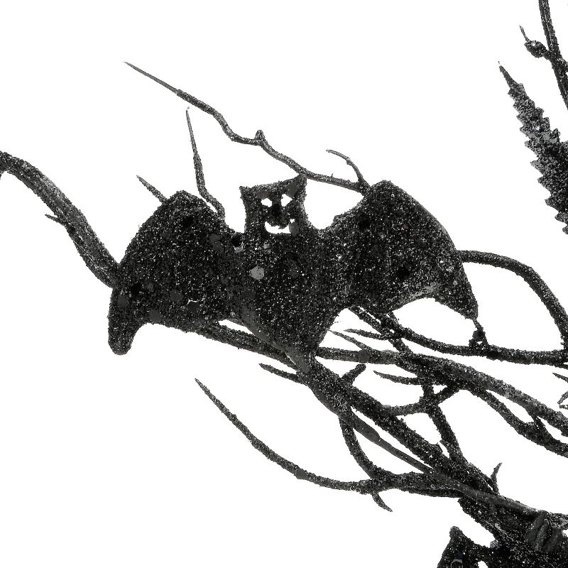 24" Halloween Black Fern and Bats Wreath - National Tree Company, 3 of 6