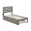 AFI Furnishings Oxford Twin Bed with USB Turbo Charger and Twin Trundle in Grey - 4 of 4