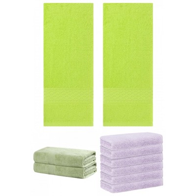 REGALWOVEN Absorbent Solid Bath Hand Face Cloths Cotton Towels 3 Piece Sets