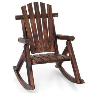 Costway 1/2 PCS Outdoor Adirondack Rocking Chair for Adults Solid Wood Porch Rocker Patio Chair - 1 of 4