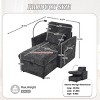 Multifunctional Chenille Chaise Lounge Recliner with Hidden Storage, Adjustable Phone Holder & Side Pockets for Small Spaces-3irtyhousy - 4 of 4