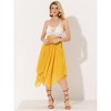 Allegra K Women's Elastic Waist Chiffon Handkerchief Hem Midi Skirt - 3 of 4