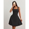 Women's Sleeveless Square Neck Fit Mini Dress Elegant Party Dress - 4 of 4