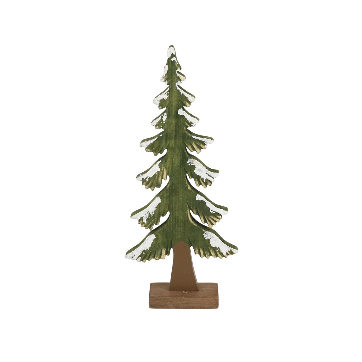 Saro Lifestyle Paulownia Wood Decorative Tree Accent (Set of 4) - Snow-Dusted Tabletop Holiday Decor - thumbnail 5