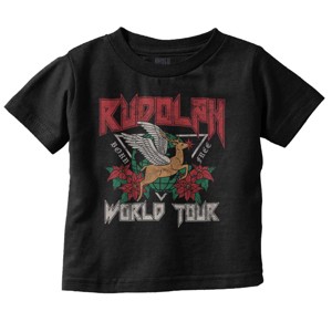 Christmas Rudolph Xmas World Tour Toddler Baby Graphic T Shirt Brisco Brands - 1 of 4