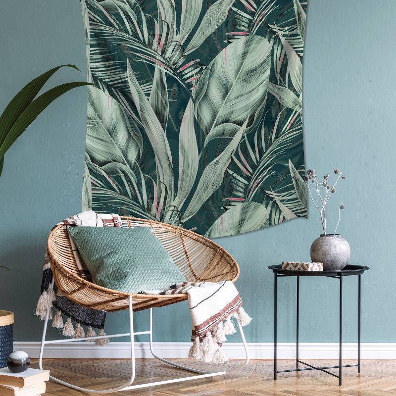 Green and Pink Tropical Plants Tapestry - RoomMates, 3 of 5