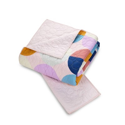 Full Pink Organic Cotton Reversible Quilt Set
