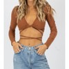 Women's WRAP DETAIL LONG SLEEVE CROP - MABLE - 4 of 4