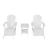 WestinTrends Tuscany HIPS Outdoor Patio Folding Adirondack Chairs with Ottomans and Side Table (5-Piece Conversation Set) - 4 of 4