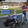 JOYRACER 24V Kids Ride-On ATV, 2-Seater 4-Wheeler Quad Electric Powerful Car w/ 800W Motor, Remote, High/Low Speed, Bluetooth/MP3 & LED for Big Kids - 3 of 4