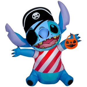 Gemmy Airblown Inflatable Stitch w/Pirate Costume Disney, 3 ft Tall, Multicolored - 1 of 4