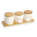 Classic Touch White Porcelain Canister Set  with Gold Design -11.25"L