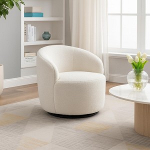 Homy Casa Modern Swivel Accent Chair with Bouclé Upholstery for Living Room and Bedroom - 1 of 4