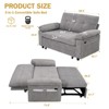 Dyonery 3 in 1 Convertible Sleeper Sofa Bed, Chenille Pull Out Couch with USB Ports & Adjustable Backrest, Tool-Free Loveseat Couch - 2 of 4