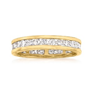 Ross-Simons 1.80 ct. t.w. CZ Eternity Band in 18kt Yellow Gold Over Sterling Silver - 1 of 4