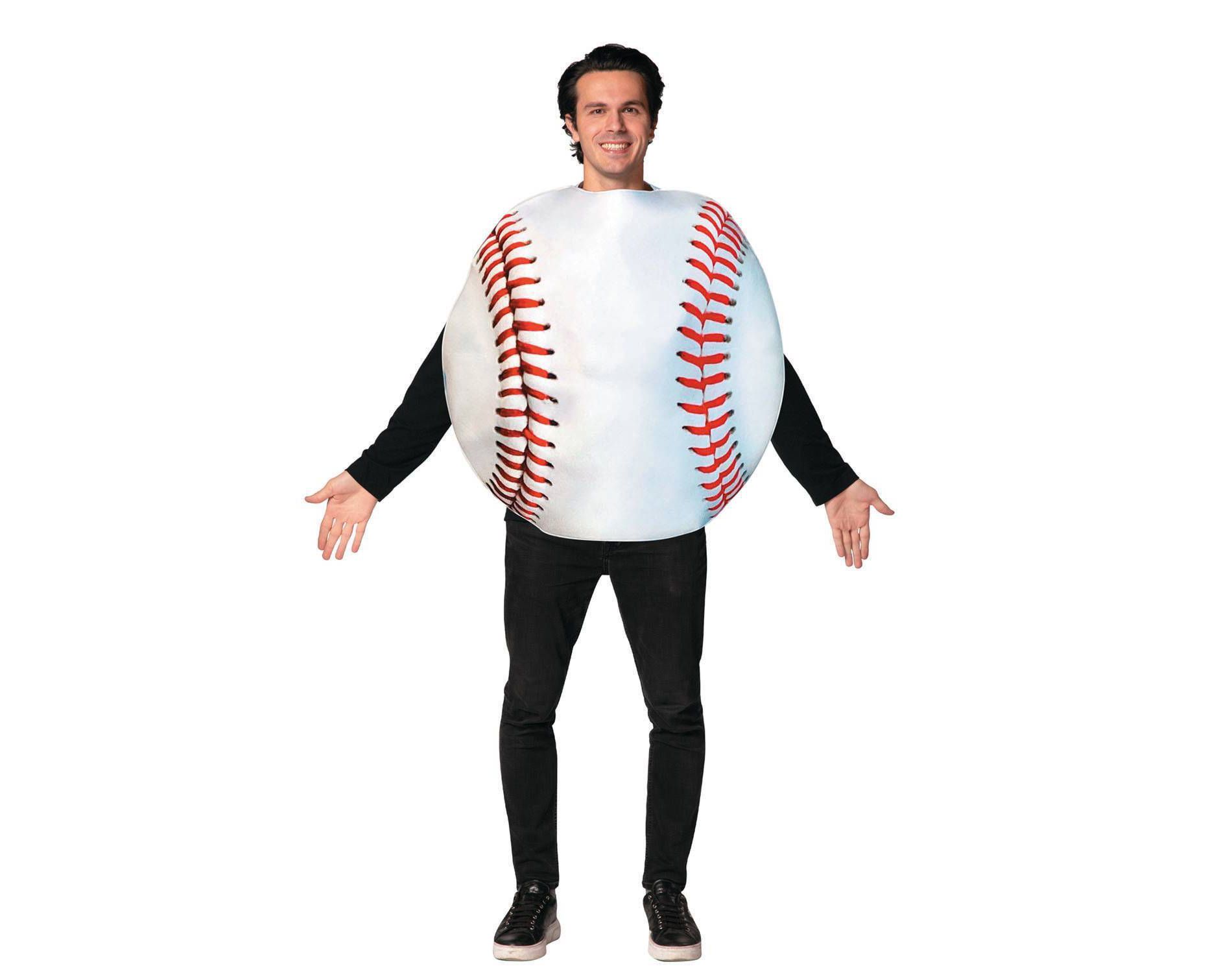 Imposta Costumes Adult Get Real Baseball Costume Bodysuit One Size White