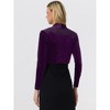 INSPIRE CHIC Women's Long Sleeve Cocktail Party Open Front Cropped Velvet Bolero Shrugs - 4 of 4