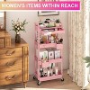 Boersma 4 Tier Rolling Utility Cart with Drawer,Utility Cart Made of Multifunctional Storage Organizer Tool for Kitchen,Bathroom,Living Room - 2 of 4