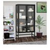 Coucheta Tall Display Cabinets - Multi-Tier Glass Door Metal Cases with Anti-Tip Safety Features & Support Bars for Living Room and Entryway - 3 of 4