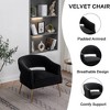 SEYNAR Modern Tufted Velvet Accent Chair with Wingback, Arms, and Metal Gold Legs for Living Room or Bedroom - 3 of 4