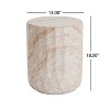 Christopher Knight Home Gillian Outdoor Cylinder Shape Travertine Lightweight Concrete Side Table - 3 of 4