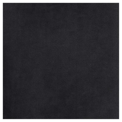 Black Tufted Velvet Ottoman with Gold Metal Base