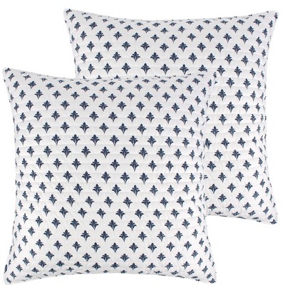 Abelia Floral Euro Sham Set of 2 Navy  - Levtex Home